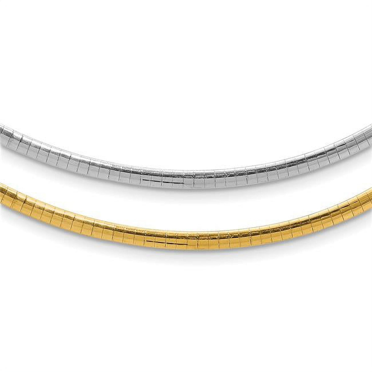 Reversible White & Yellow Domed Omega Necklace B73512