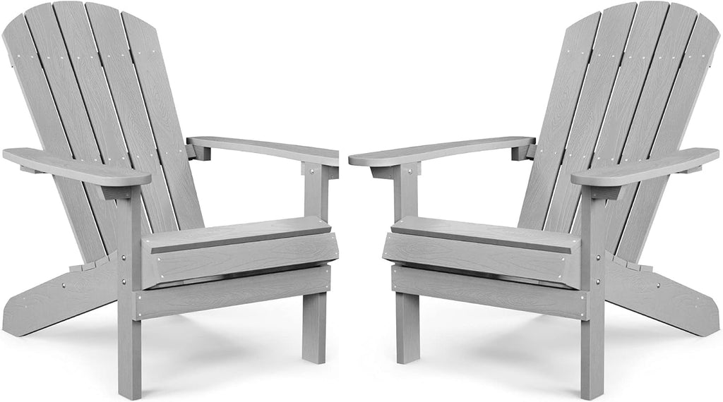 Grey Plastic Adirondack Chairs Set of 2 Z36067