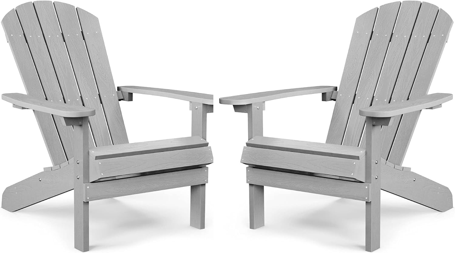 Grey Plastic Adirondack Chairs Set of 2 Z36067