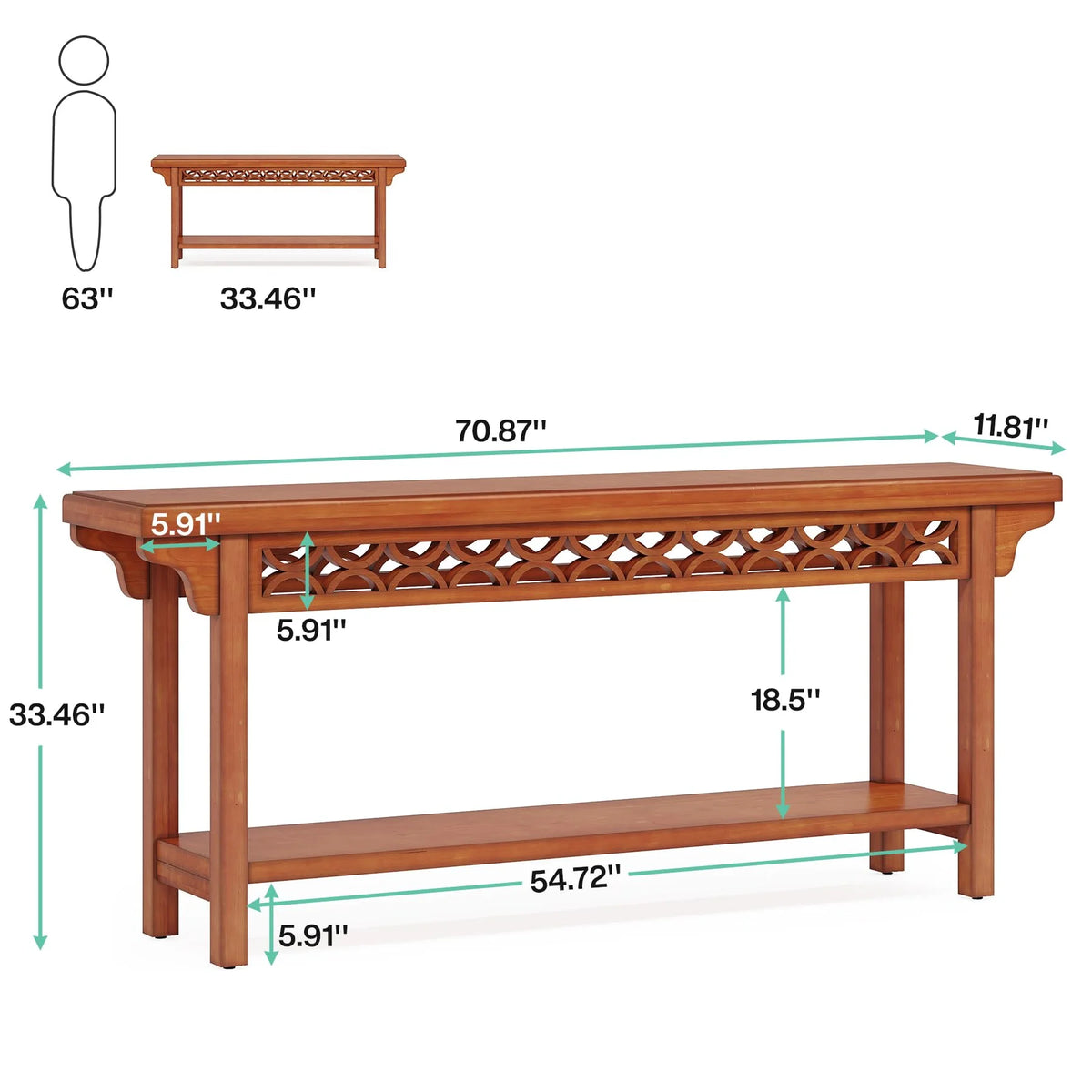 70.8 inch Solid Wood Console Table M984