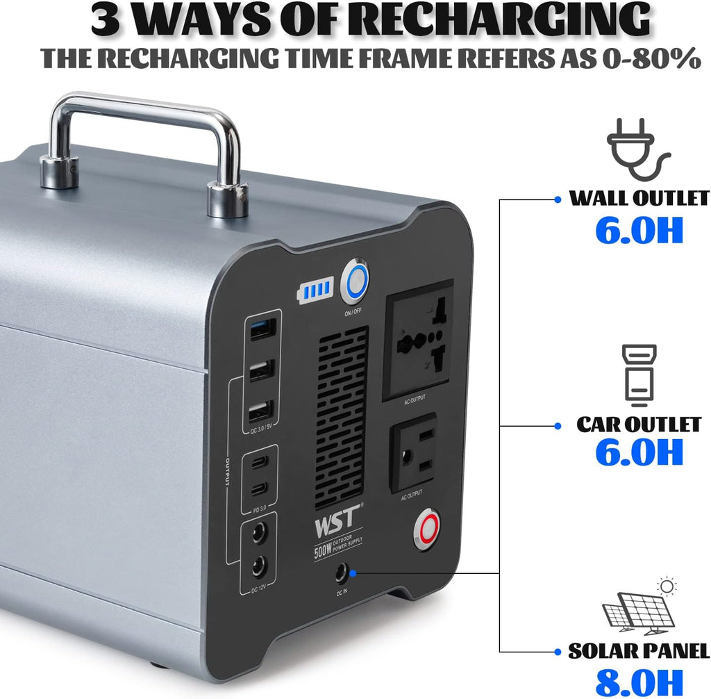 Portable Power Station 500W Lithium Battery Q22402