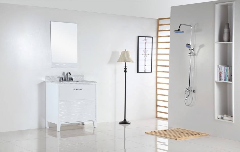 30 in. Single Sink Vanity with White Carrara Top U499837