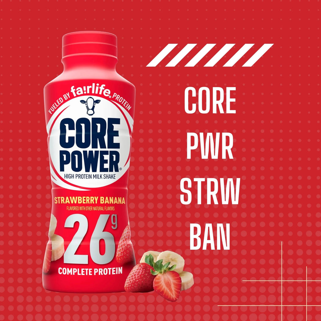 Strawberry Banana Flavor Protein Milk Shakes, 14 Fl Oz Pack of 12 K123724