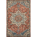 Hand-hooked Wool Star Area Rug Red/Multi 7'9" x 9'9" G352810