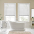 Faux Wood Cordless Shade in White I9219