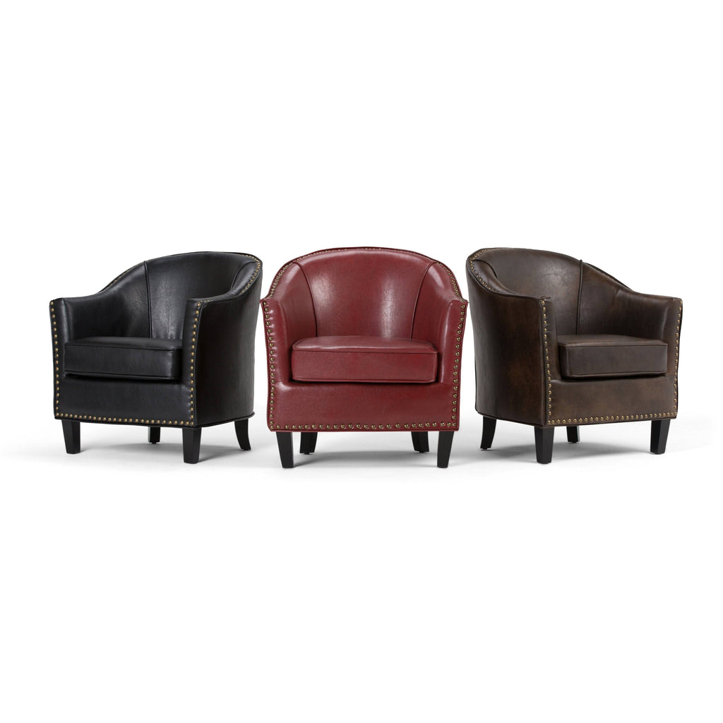Bonded Leather Tub Chair S649