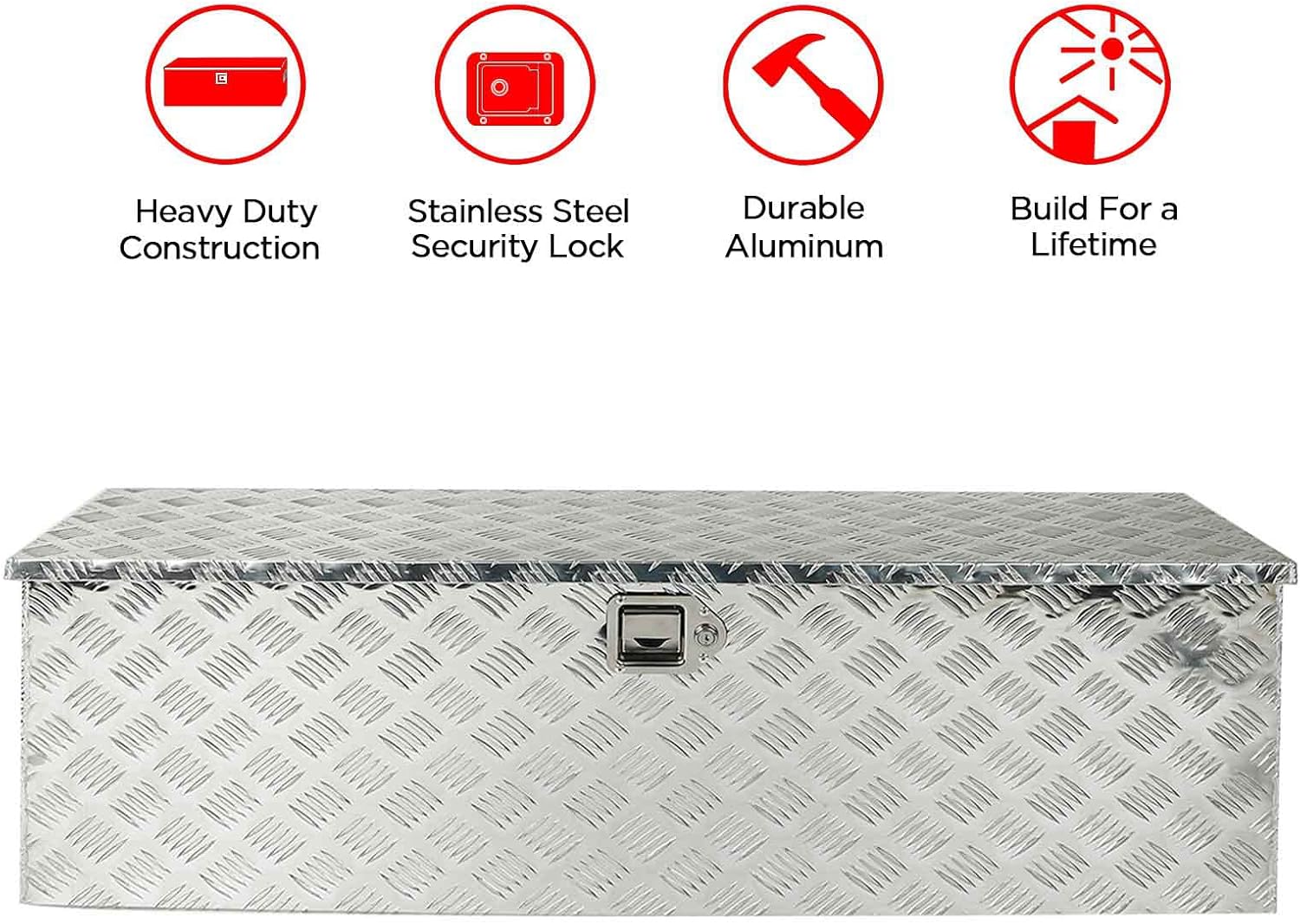 Truck Bed Tool Box Aluminum 48 X 15 X 15 Inch Silver V3287