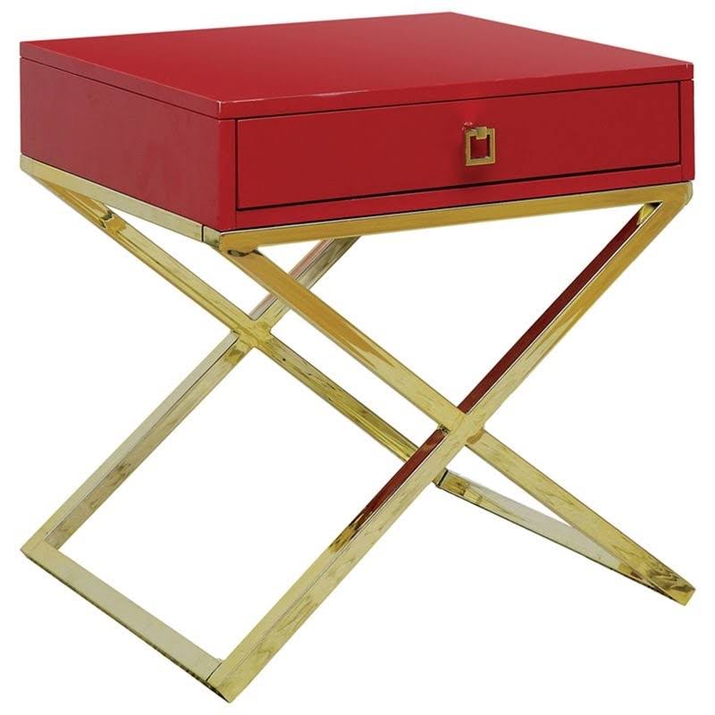 Red Two-Tone End Table N21048