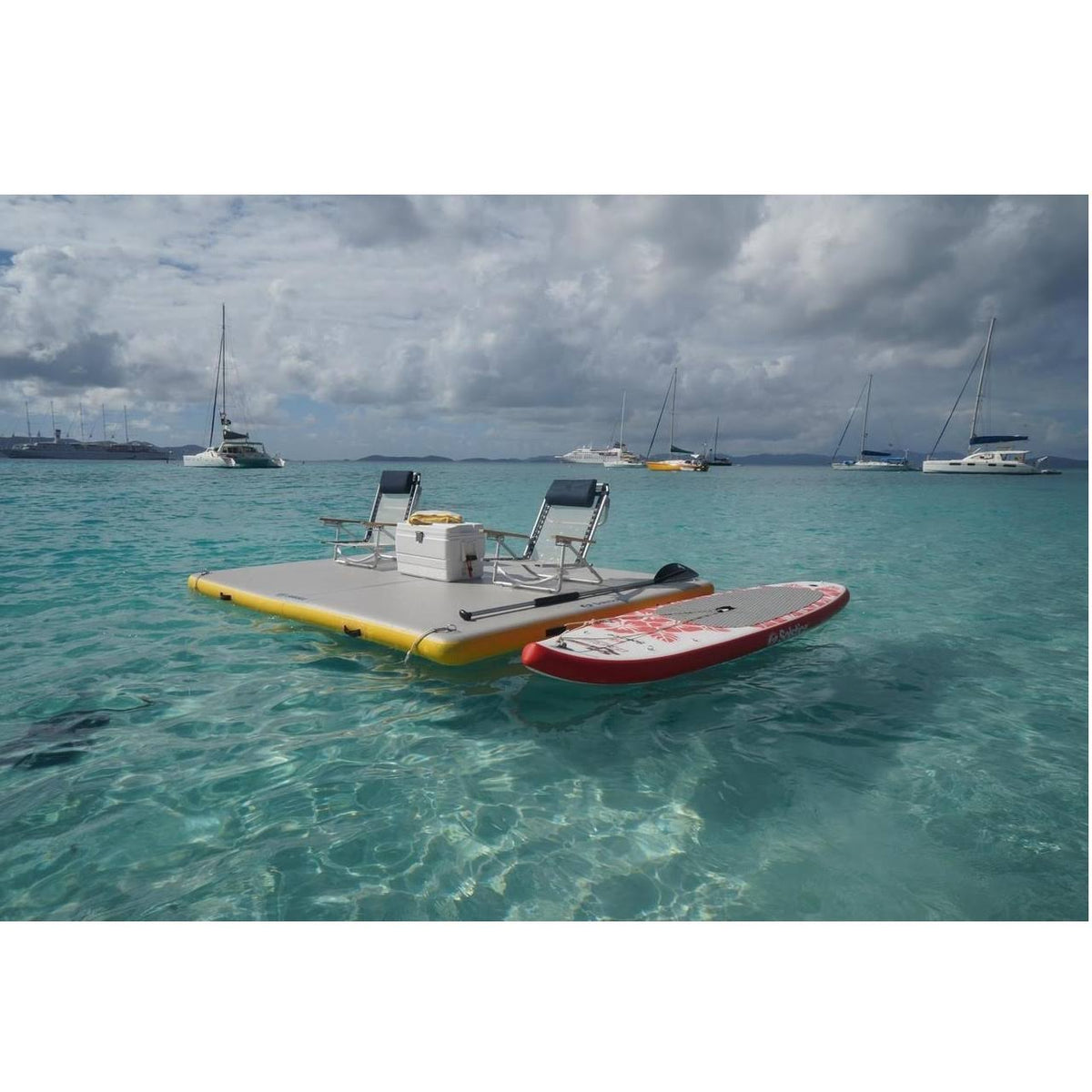 6-ft Yellow and White Inflatable Dock with Handles M778
