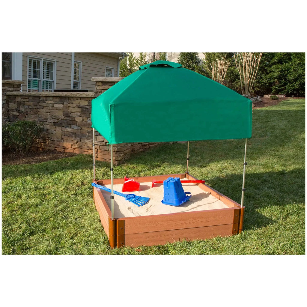4 ft. x 4 ft. x 11 in. Square Sandbox Composite with Telescoping Canopy/Cover J276572