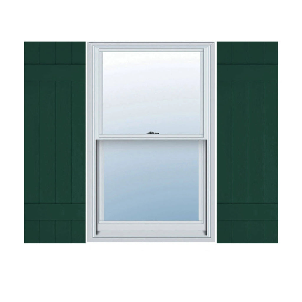 Midnight Green Vinyl Board and Batten Shutters Pair M8487
