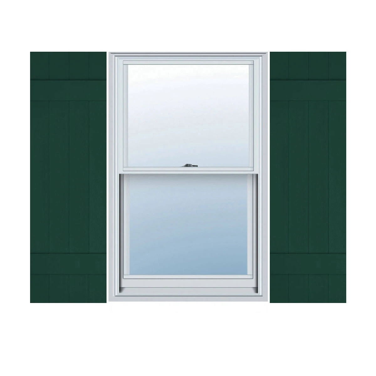 Midnight Green Vinyl Board and Batten Shutters Pair M8487