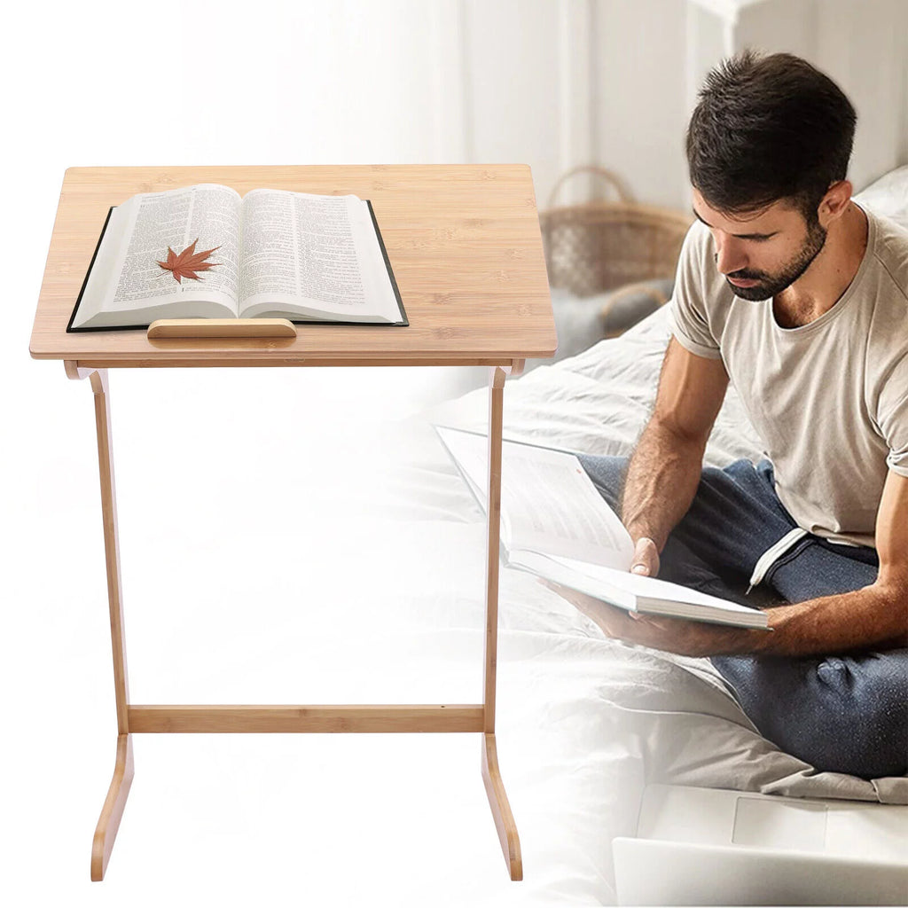 Adjustable Laptop Desk End Table Portable Over-Bed Table T738