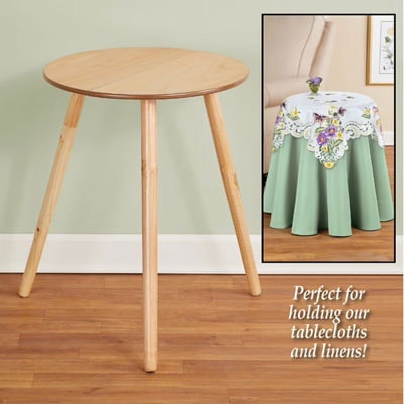 Round Wooden Side Accent Table, Unfinished, 20" Diam x 25 1/2" H D54680