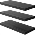 Walnut Wooden Floating Wall Shelf 36 in W x 12.75 in D x 2 in H Set of 2 G6951