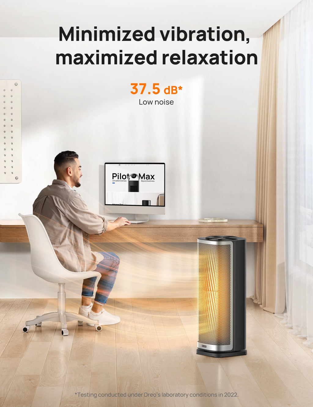 1500W Ceramic Electric Portable Heater with Thermostat, 70° Oscillating, Remote, 12H Timer H47998