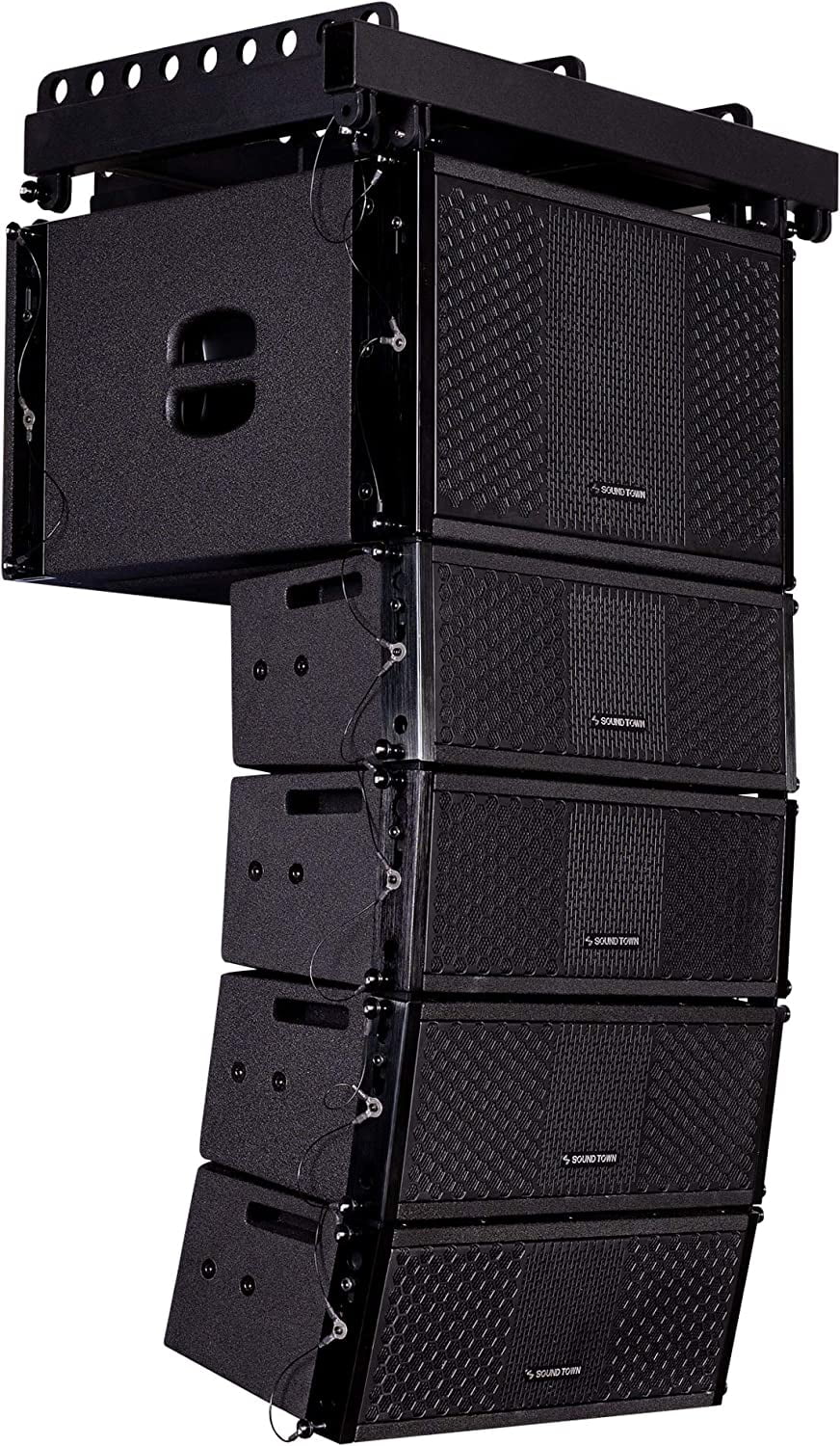 Line Array System with 10-inch Subwoofer and Four Dual 5-inch Speakers, Black S380185