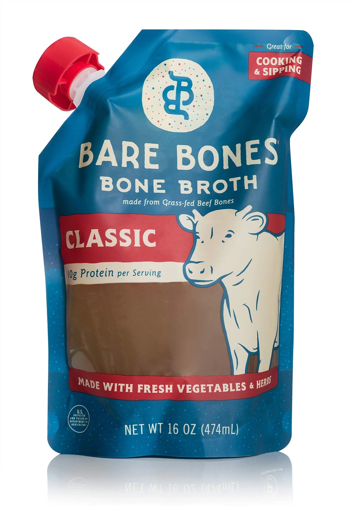100% Grass-Fed Beef Bone Broth Classic Beef 16 oz. V247