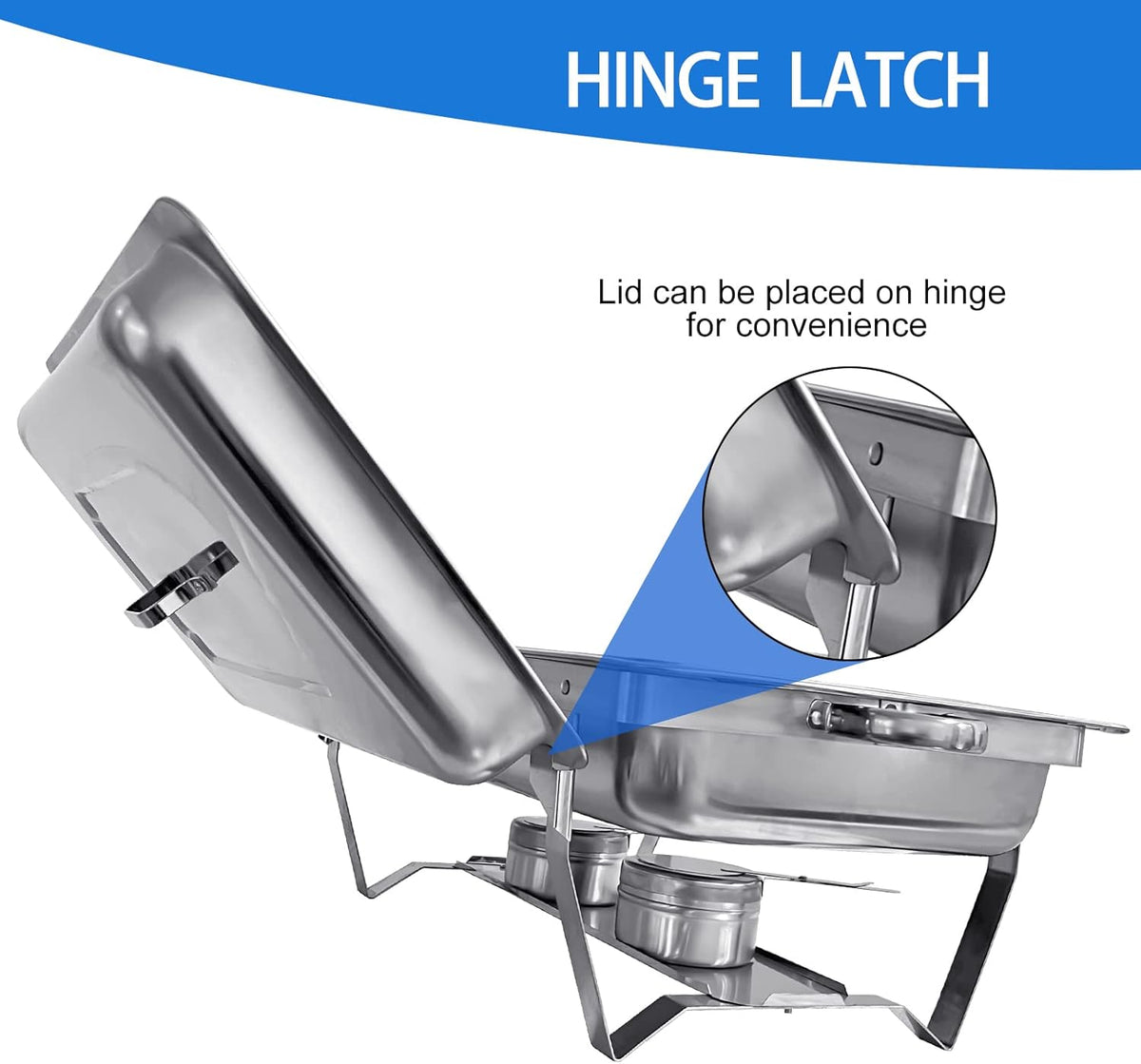 Chafing Dish Buffet Set 4 Pack 8QT Half Size Food Warmer Chafer Complete Set with Water Pan, Chafing Fuel Holder U110