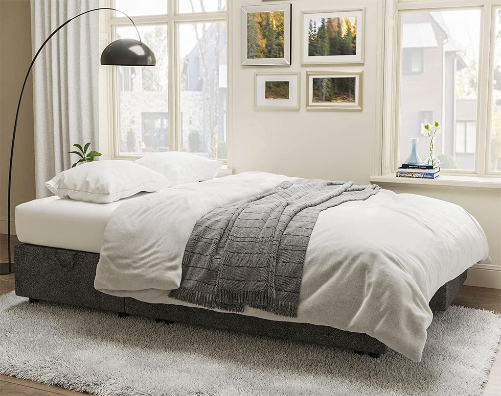 Gray Chenille Sleeper Sofa with Storage Chaise R656079