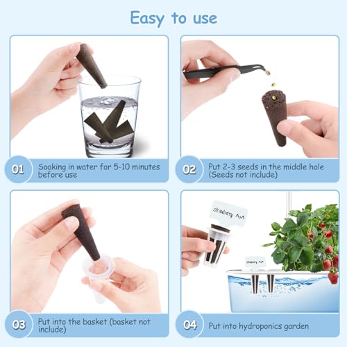121pcs Seed Pod Kit with 30 Grow Sponges, 30 Grow Baskets, 30 Grow Domes, 1 Tweezers Q20515