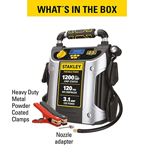1200 Peak Amp Automotive Jump Starter with 120 PSI Air Compressor V2227