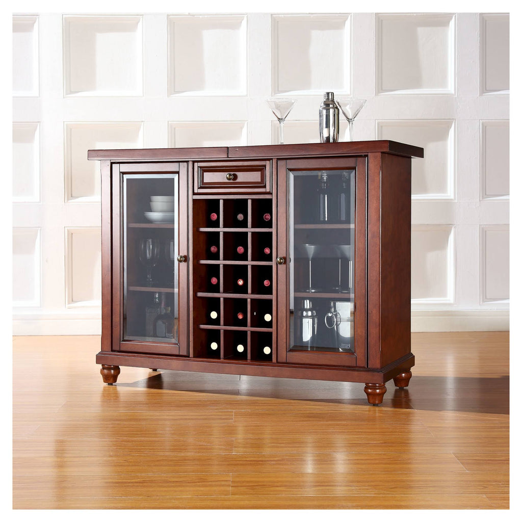 Vintage Mahogany Sliding Top Bar Cabinet V9099