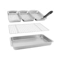 6-Piece Stainless Steel Grill Basket Set with Cooling Rack A1886