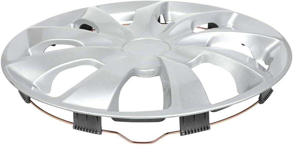 4PC Set 15 inch Silver Hubcap Wheel Cover Snap On Hubcap Pack of 2 K8950