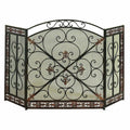Bronze 3-Panel Metal Fire Screen S601028