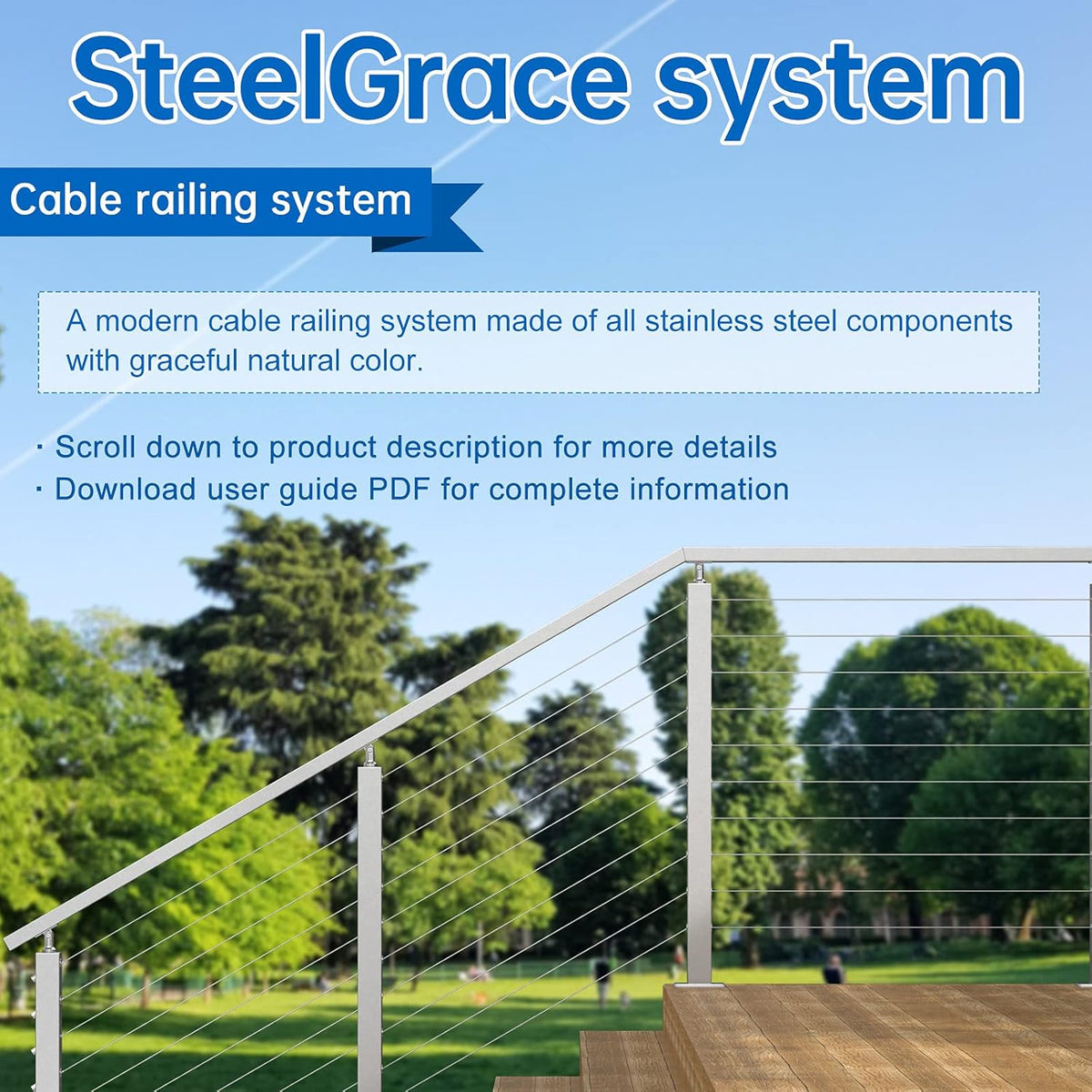 10Pack T316 Stainless Steel Cable Railing Kit T9509