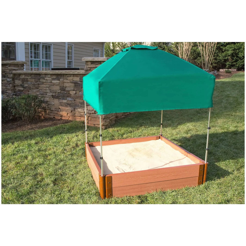 4 ft. x 4 ft. x 11 in. Square Sandbox Composite with Telescoping Canopy/Cover J276572