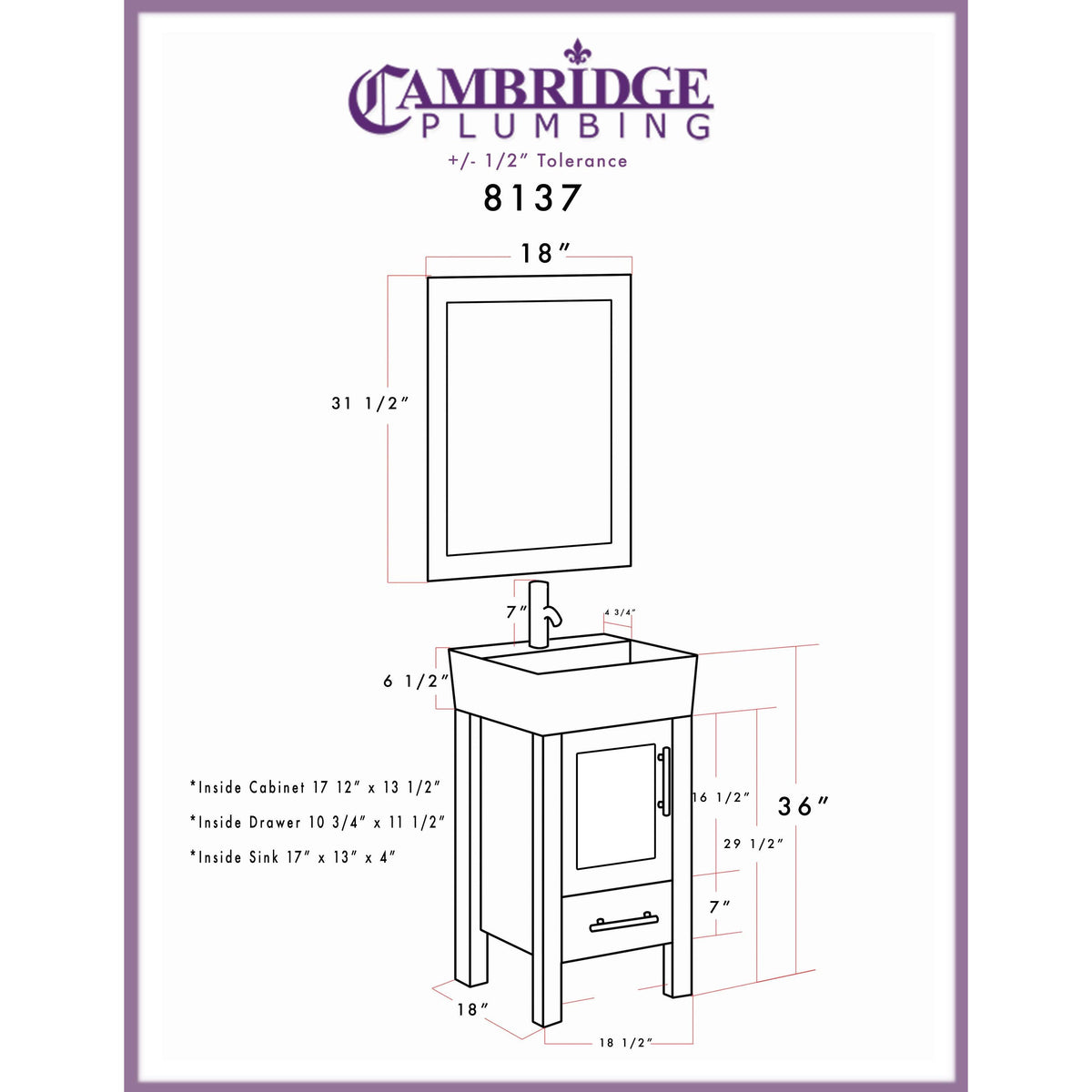 18x22 Vanity Set with Polished Chrome Plumbing L906736