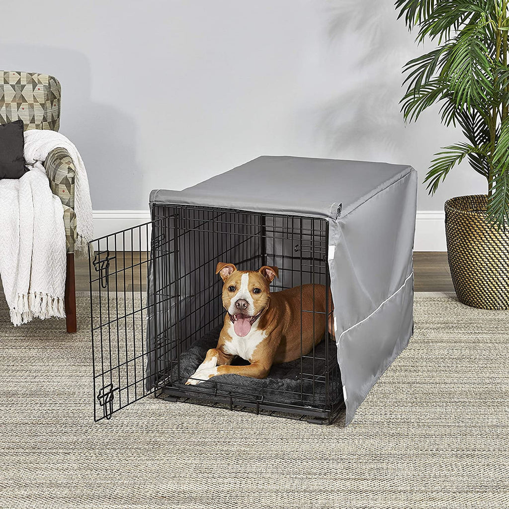 Double Door Dog Crate Kit with Gray Bed & Gray Crate Cover, 36-Inch R34528