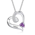 Sterling Silver Birthstone Heart Necklace A1348
