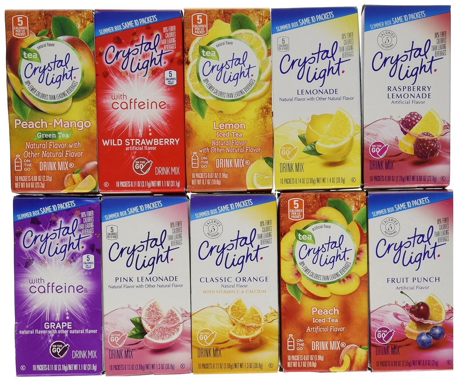 10 Flavors Drink Mix Variety Pack of 10 P3134