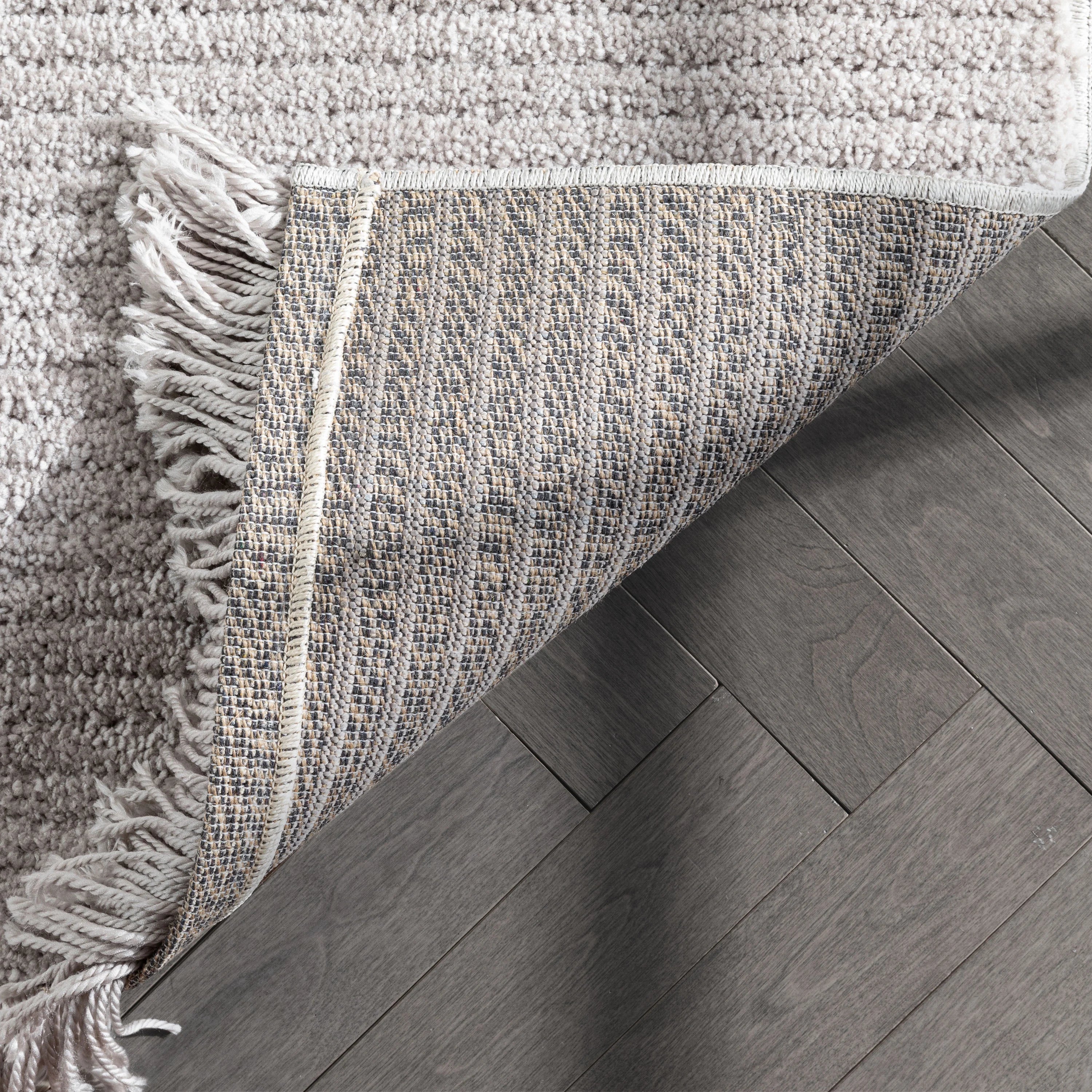 Ivory Stripes Geometric Runner Rug 2x7 O38028