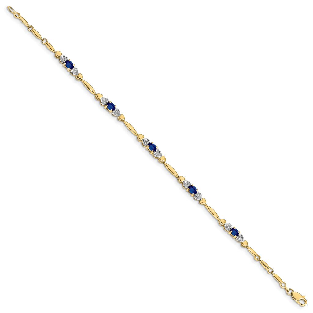 10K Yellow Gold Diamond and Sapphire Bracelet G712970