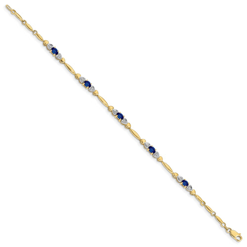 10K Yellow Gold Diamond and Sapphire Bracelet G712970