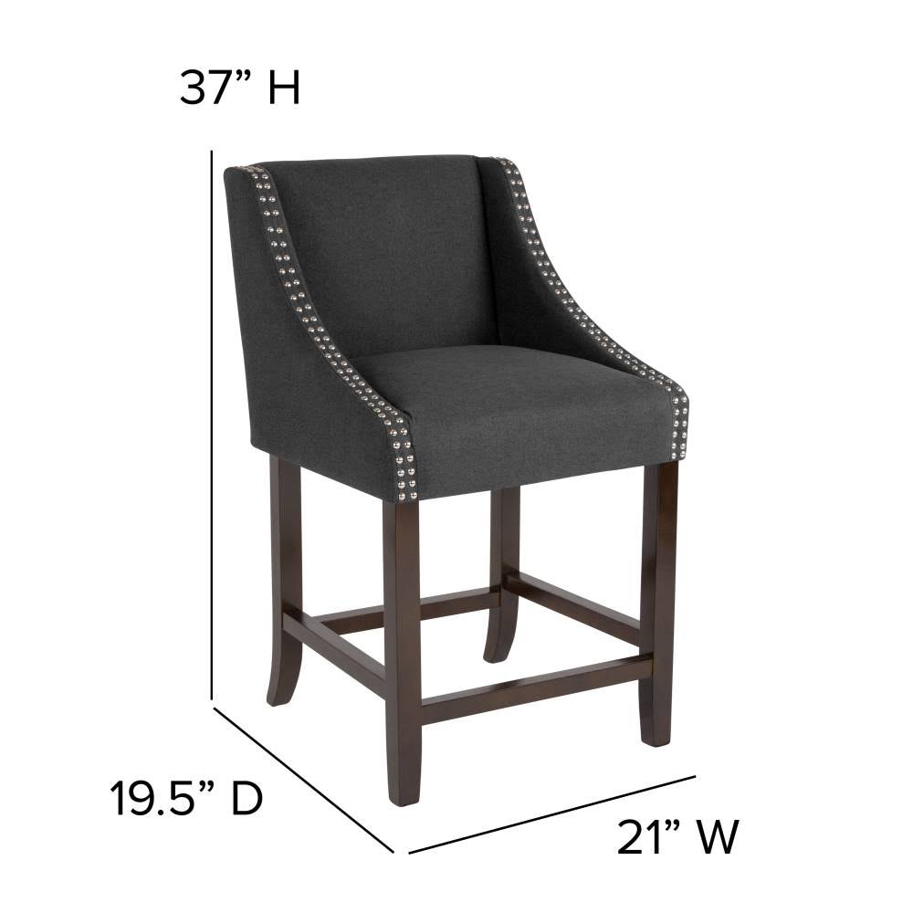Light Gray Fabric Counter Height Stool T892