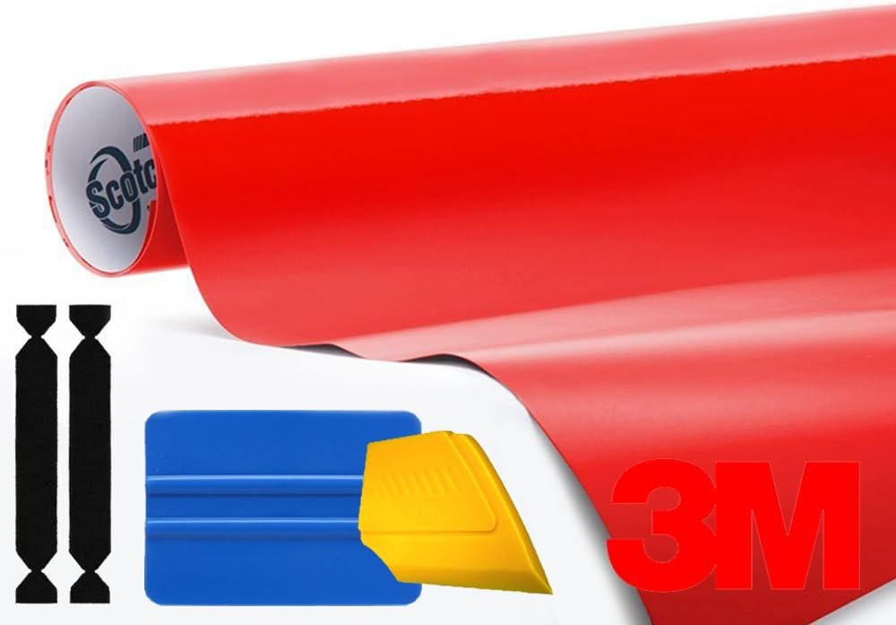 Gloss Hot Rod Red Air-Release Vinyl Wrap Roll Including Toolkit (6ft x 5ft) Pack of 2 T551796