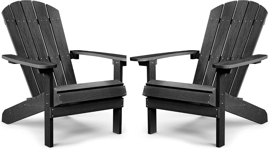 Grey Plastic Adirondack Chairs Set of 2 Z36067