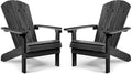 Grey Plastic Adirondack Chairs Set of 2 Z36067