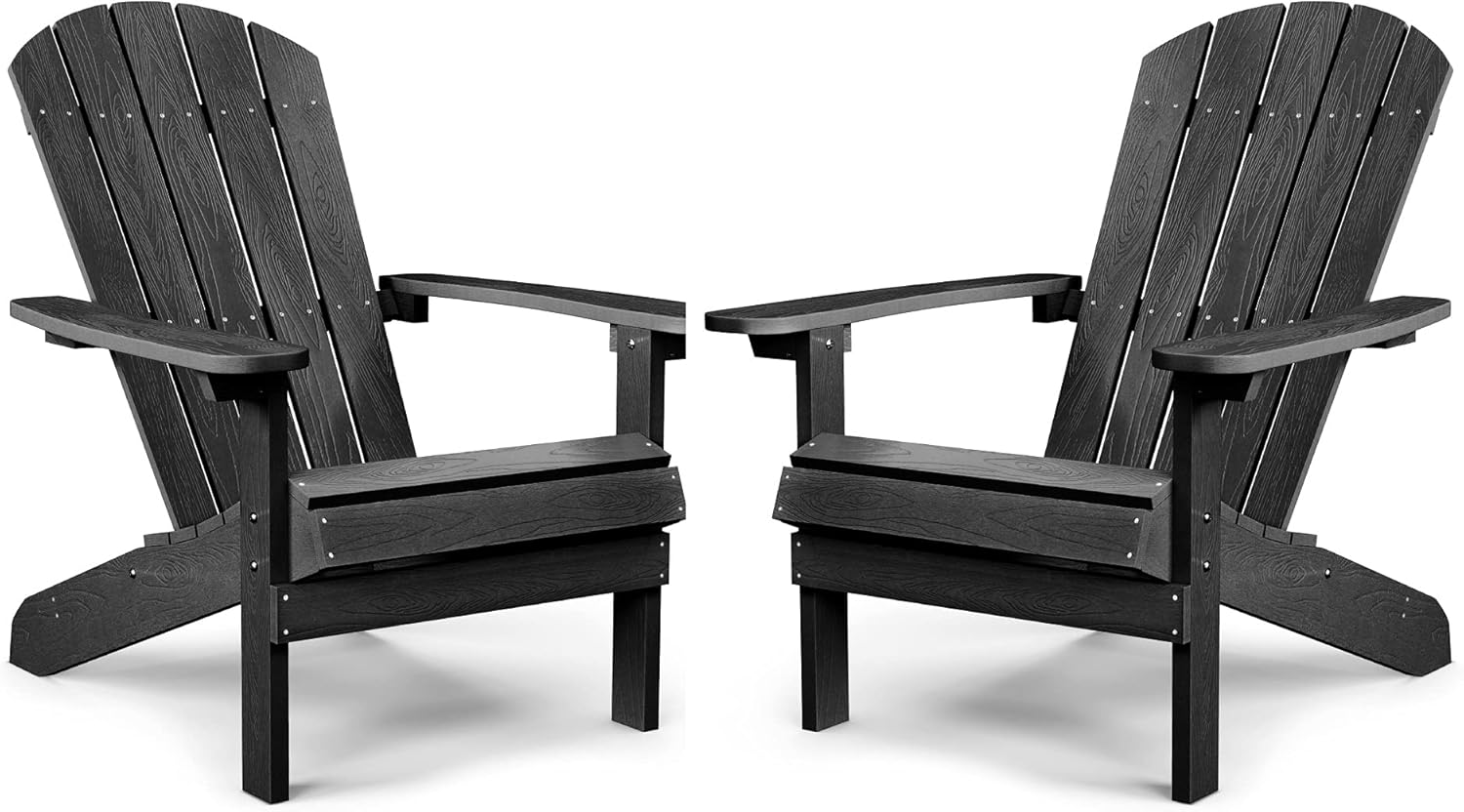 Grey Plastic Adirondack Chairs Set of 2 Z36067