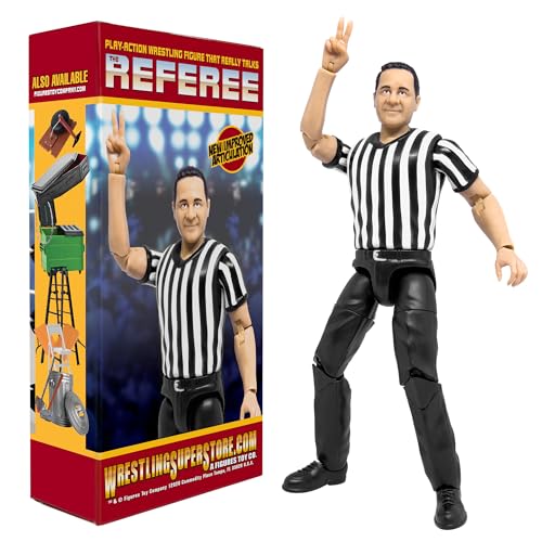 Counting & Talking Wrestling Referee Action Figure with Deluxe Articulation C240813