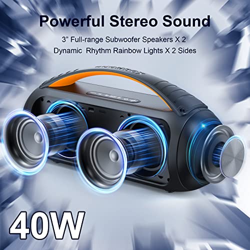 Portable Bluetooth Speaker with Subwoofer, IP65 Waterproof I231