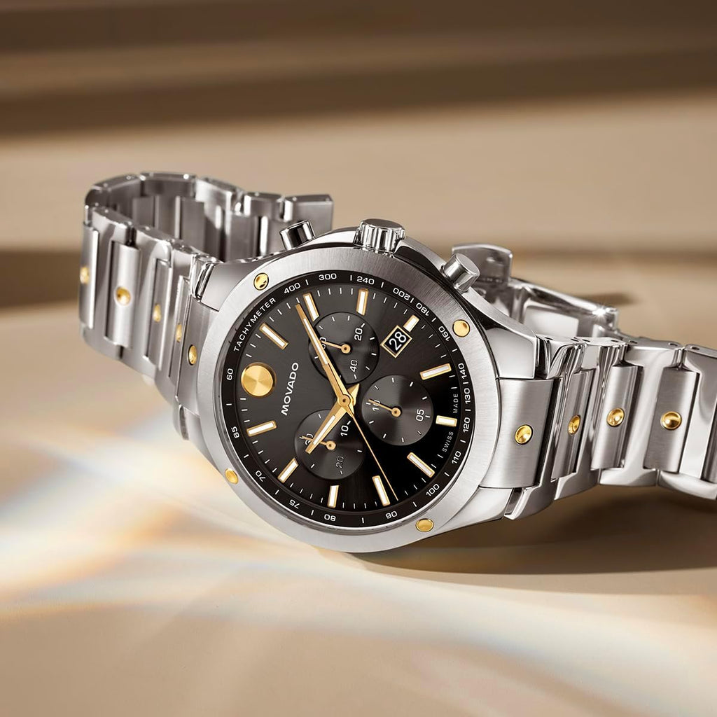 Swiss Quartz Chronograph Stainless Steel Watch B542