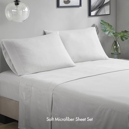 Queen Aqua/Grey 7 Piece Microfiber Comforter Set E118103