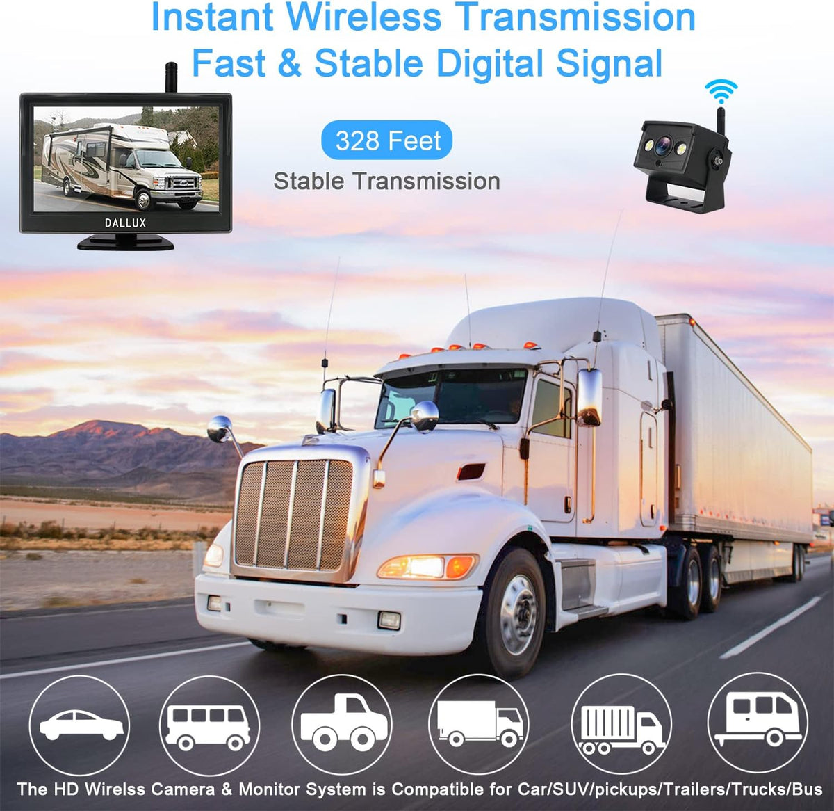 5 Inch 1080P Front/Rear View Wireless Backup Camera Kit R8613