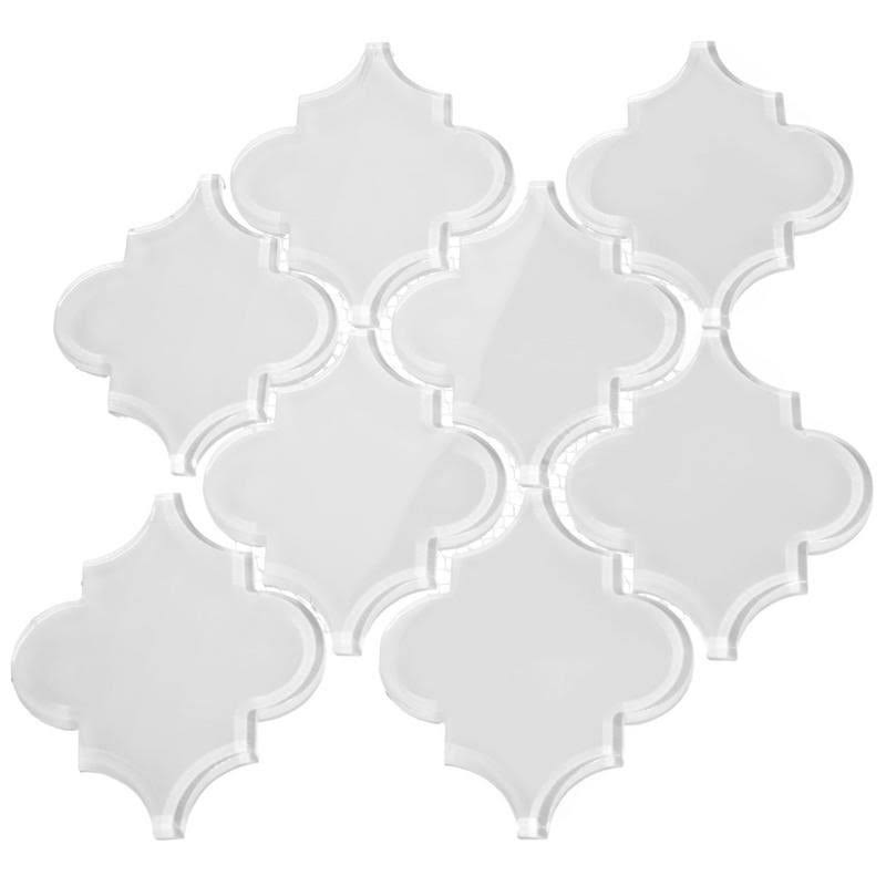Glass Arabesque Tile Bright White B288210